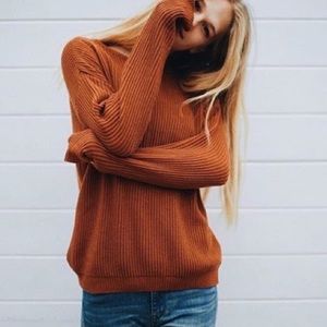 Rare Brandy Melville Ollie Burnt Orange Sweater